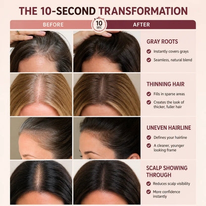 10-Second Hair Concealer Cover Grays. Fill Thin Areas. Perfect Your Hairline.
