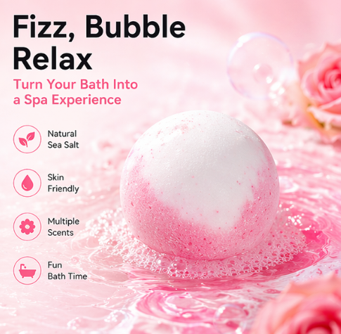 🔥Save 20% Today🛁 Natural bubble bath bomb, extra-large bubbles, includes a surprise gift ✨(110g each)
