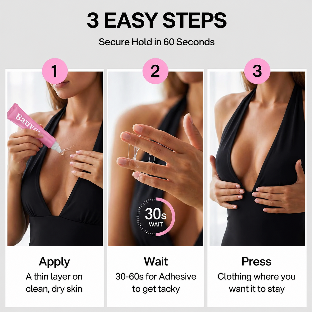 Bazivio® Professional Body Adhesive Sweat & Water Resistant Stain-Free Easy to Remove