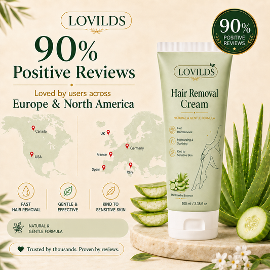 LOVILDS  Natural Gentle Hair Removal Cream | For Women & Men, Sensitive Skin
