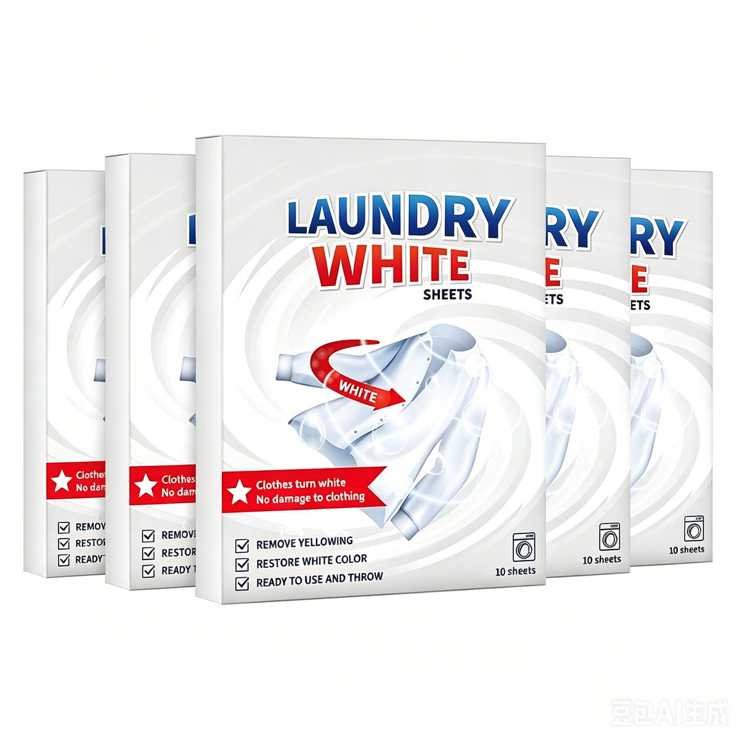 🧺 Powerful Stain Remover Brightening Fabric Laundry Cleaning Sheets