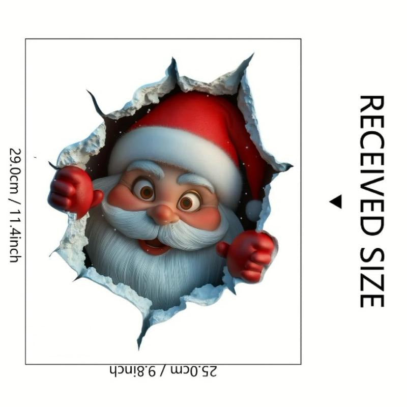 Funny Christmas Character Wall Sticker(3PCS)Self-Adhesive Waterproof Holiday Decoration, Easy to Apply and Remove, Festive Wall Decor-Perfect Gift Idea for a Warm Christmas