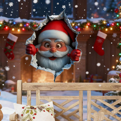 Funny Christmas Character Wall Sticker(3PCS)Self-Adhesive Waterproof Holiday Decoration, Easy to Apply and Remove, Festive Wall Decor-Perfect Gift Idea for a Warm Christmas