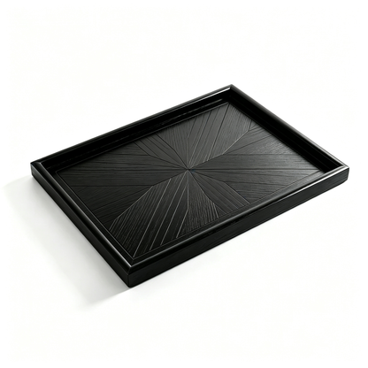 Modern Black Wooden Serving Tray