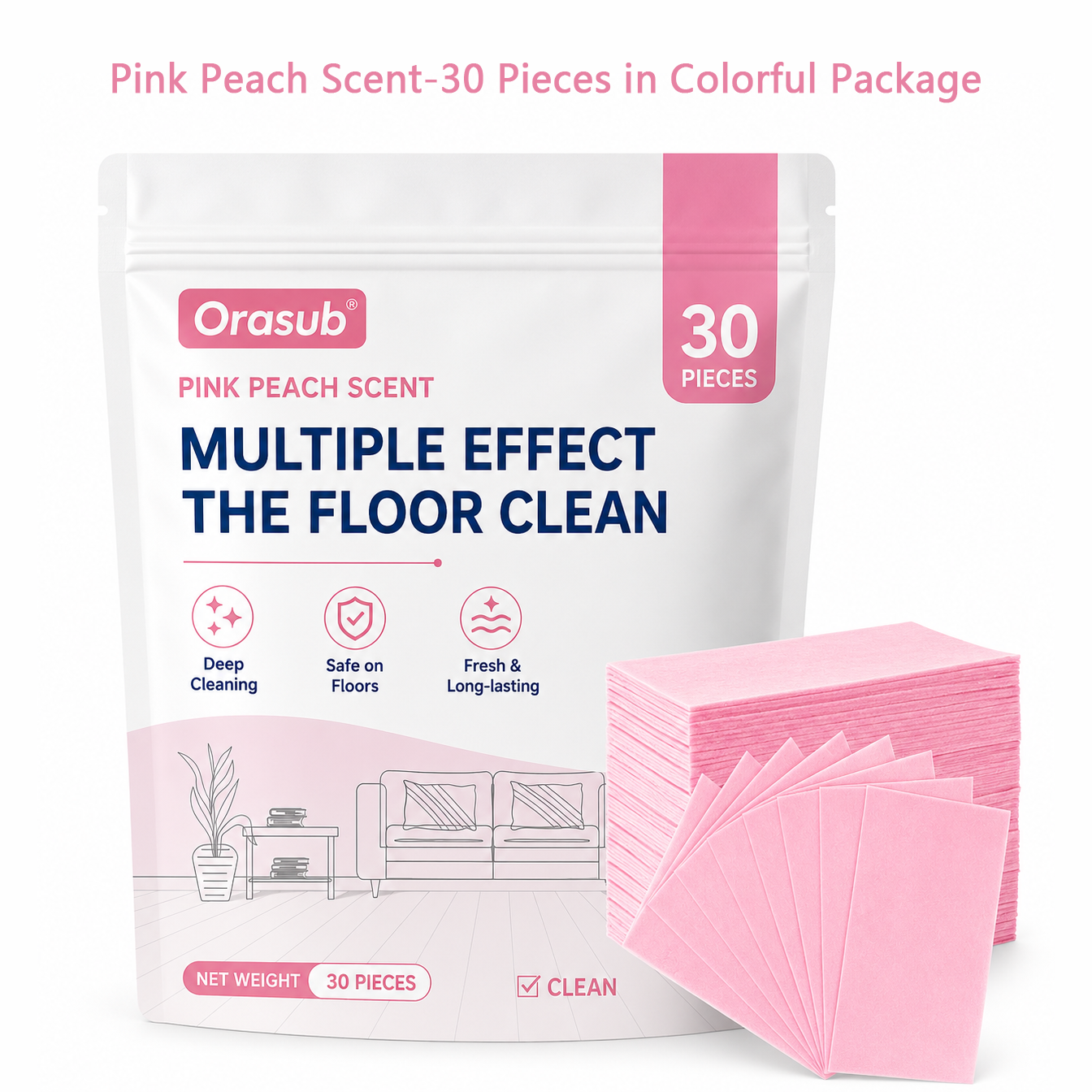 Orasub Multi-Effect Floor Cleaning Sheets 30-Pieces
