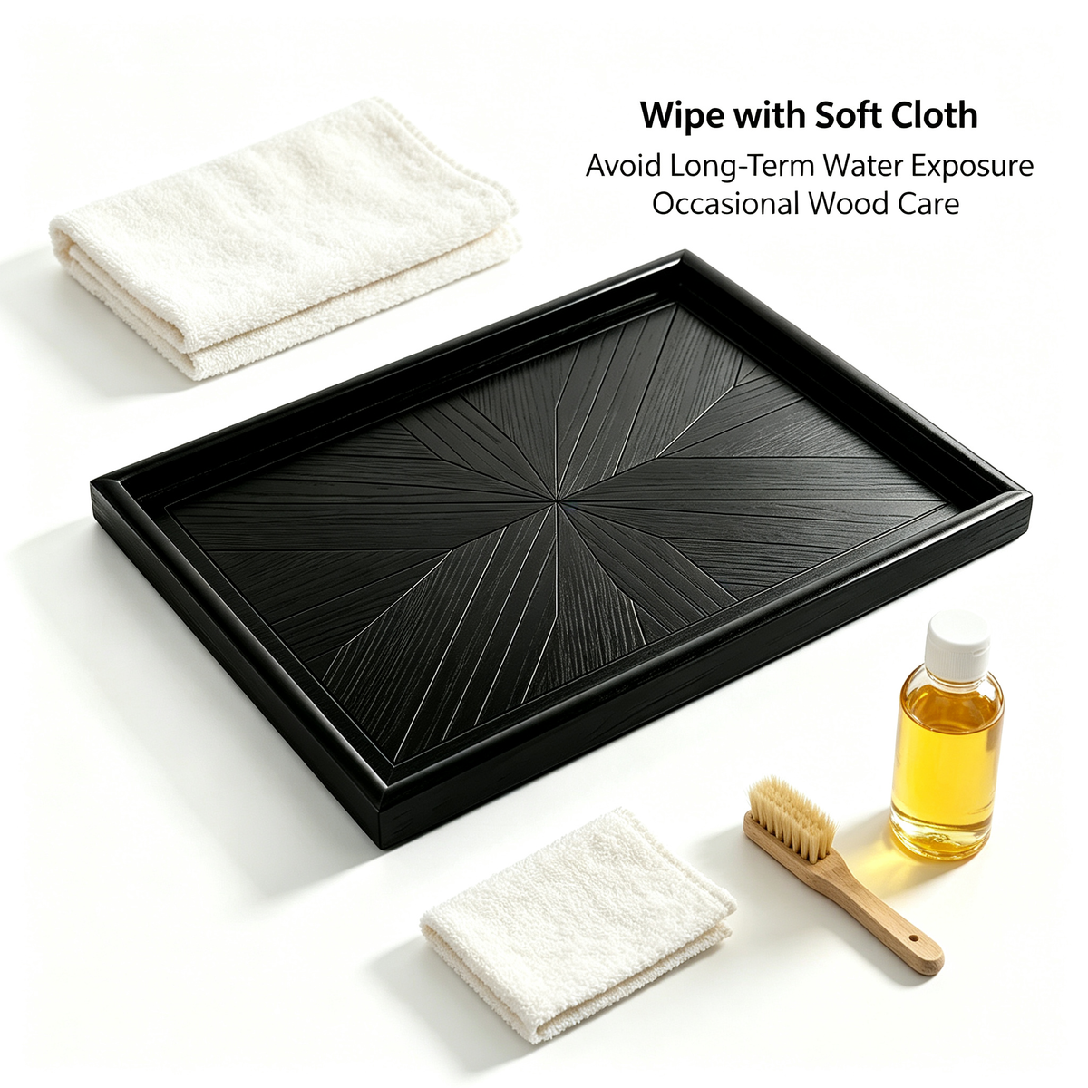 Modern Black Wooden Serving Tray