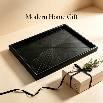 Modern Black Wooden Serving Tray